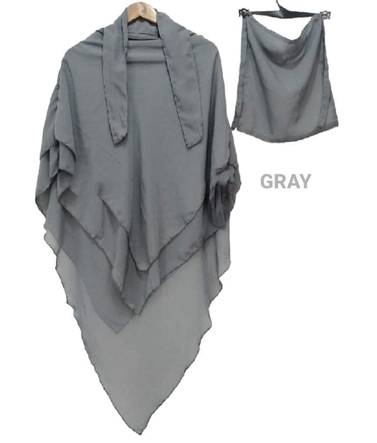 Three Layer Khimar with Niqab